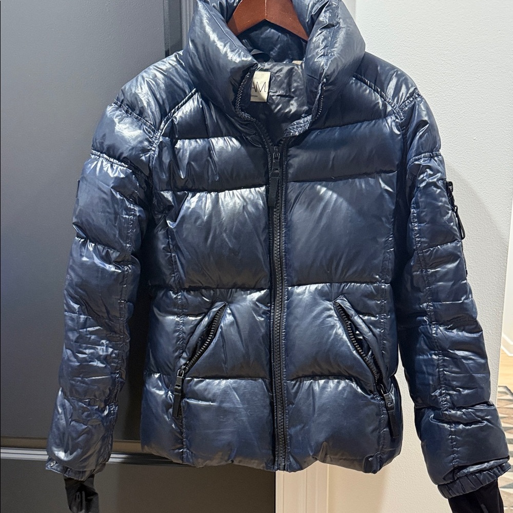 SAM. Shiny Navy Puffer Jacket Size L